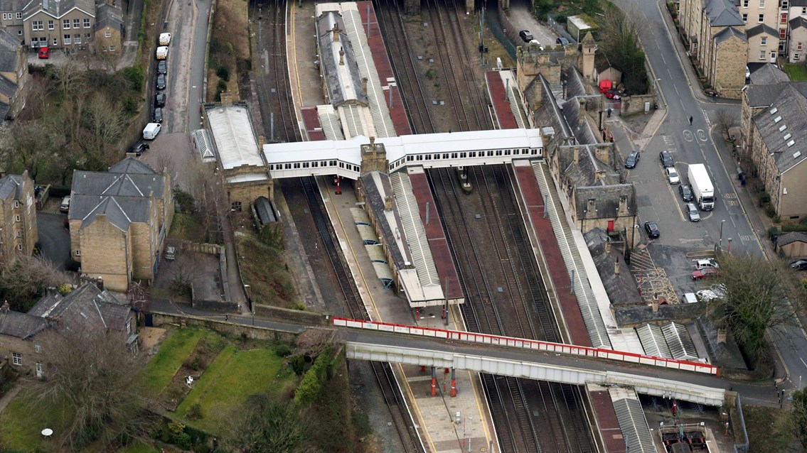 Aerial view of Lancaster station - Credit Network Rail Air Operations