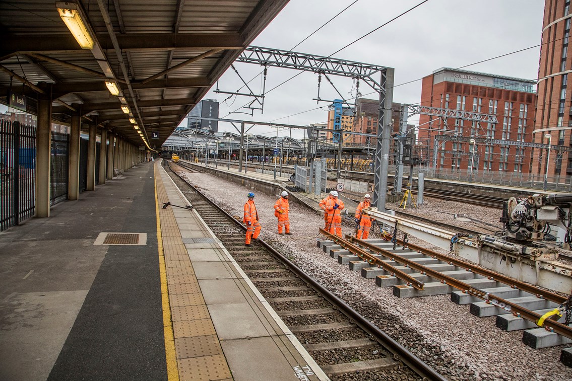 Track work at Leeds station