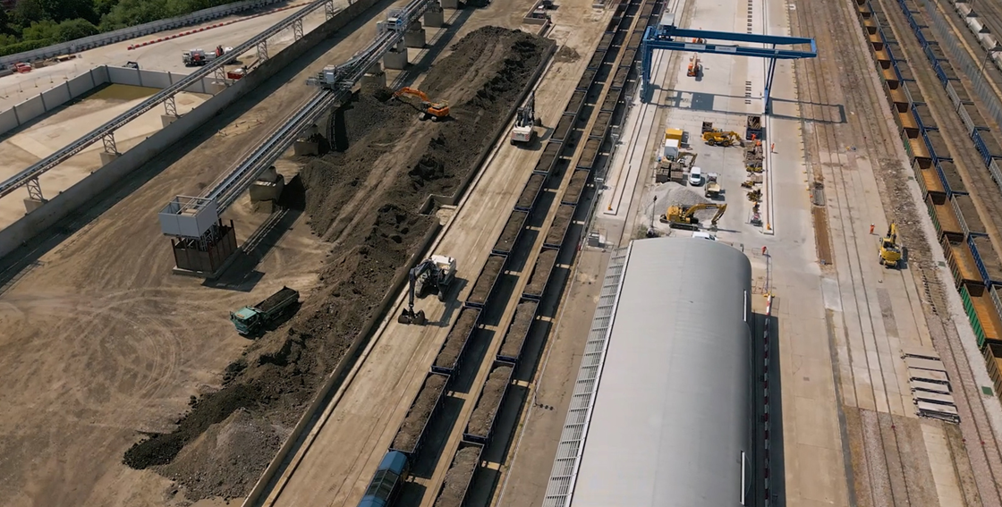 July 2023 Trains being loaded at the London Logistics Hub