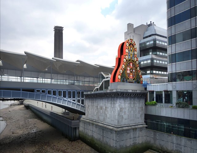 Blackfriars South Bank Entrance 2: The abutment of Blackfriars railway bridge on the south bank (part of the Thameslink Programme)