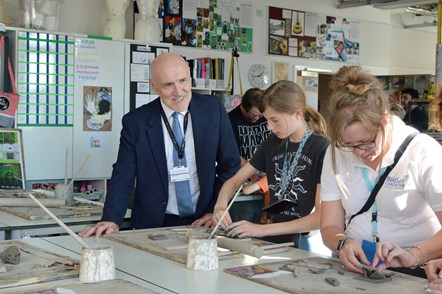 Head Teacher Peter Gilchrist at The RBA art and design exhibition