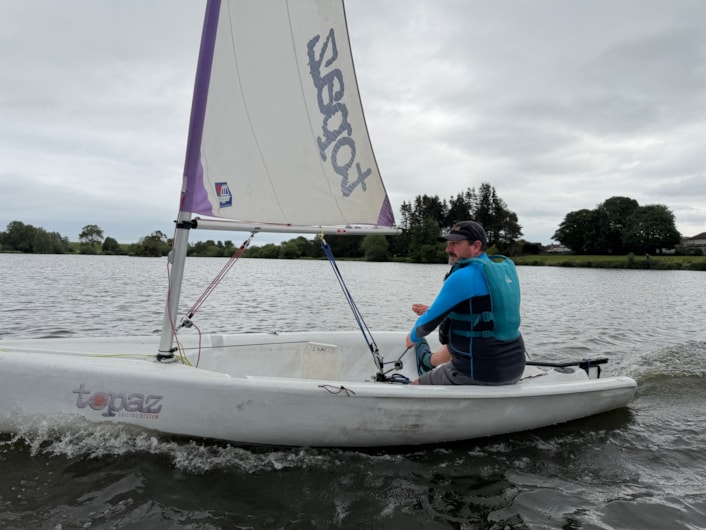 Activity centre sailing challenge: Adam-Peter Gair, outdoor activities manager at the centre on the water at Yeadon Tarn ahead of this weekend's Leeds 400 challenge.