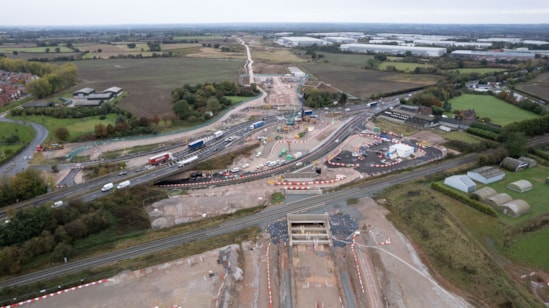 Rykneld Street bridge, Streethay - start of piling works-2