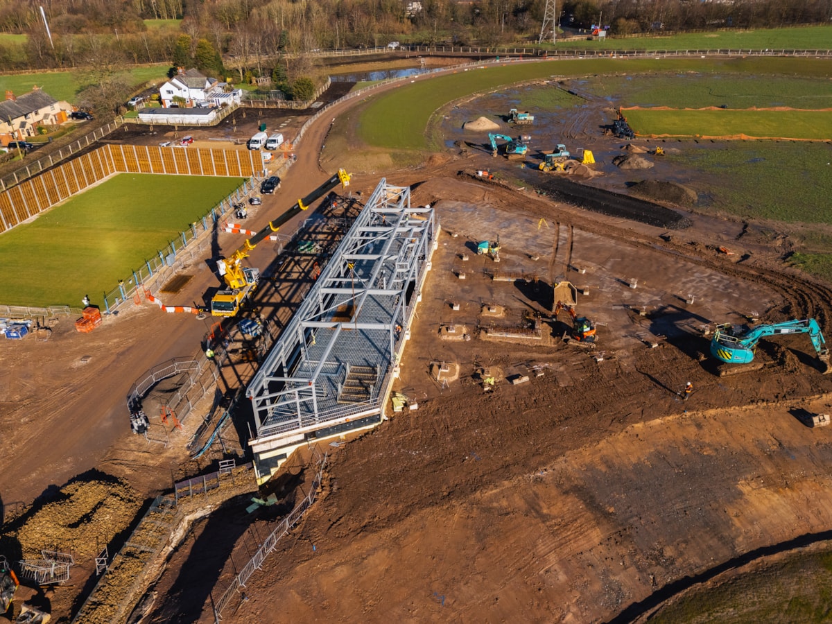 Farington aerial pavilion drone shot