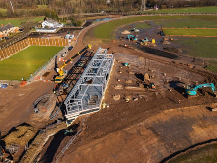 Farington aerial pavilion drone shot