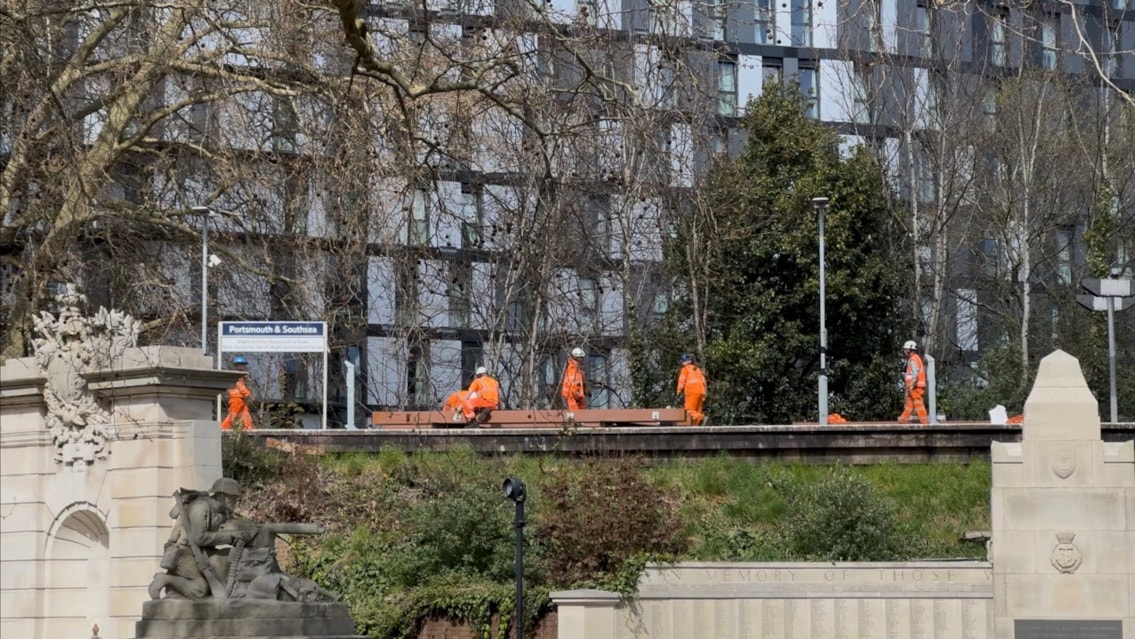Wheel timber work at Portsmouth & Southsea station