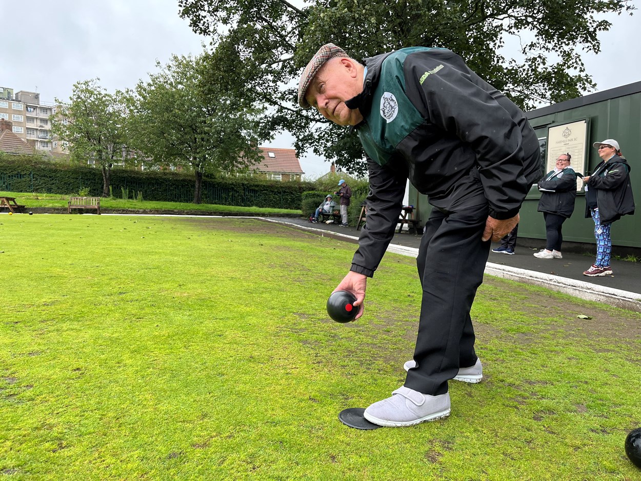 Harehills Park Bowling Club: Club stalwart Maurice Holleran during last week’s game against Moor Allerton. Harehills Park Bowling Club has seen a huge surge in new players since signing up to become one of the city’s Warm Spaces, a network of venues helping people in Leeds manage their home energy costs and get free support, advice and guidance.