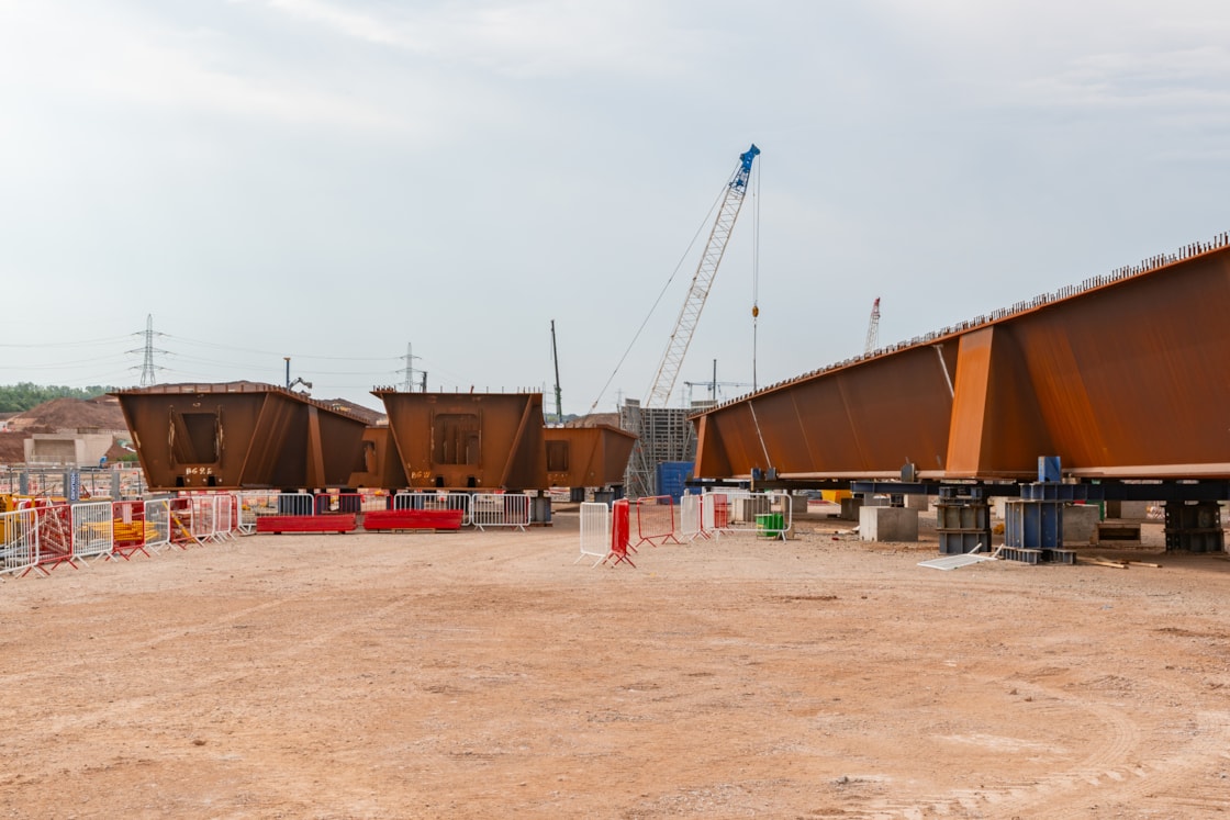 River Cole steel segments before they were moved into place