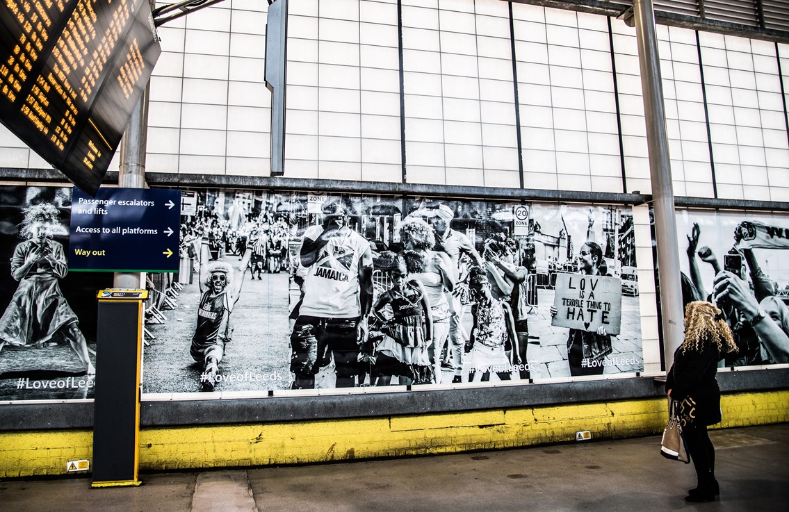 Artwork celebrating Leeds installed at railway station photo credit Jude Palmer