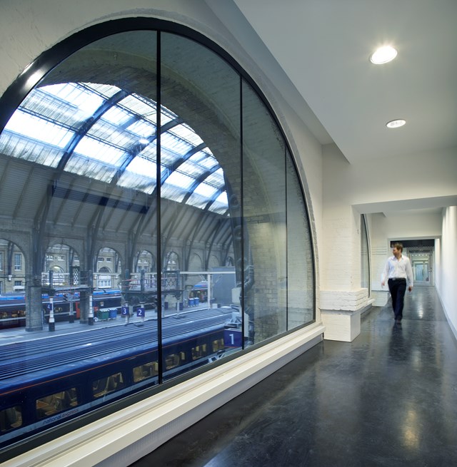 King's Cross Eastern Range 2: Looking into the main train shed at King's Cross from inside the newly refurbished Eastern Range building.