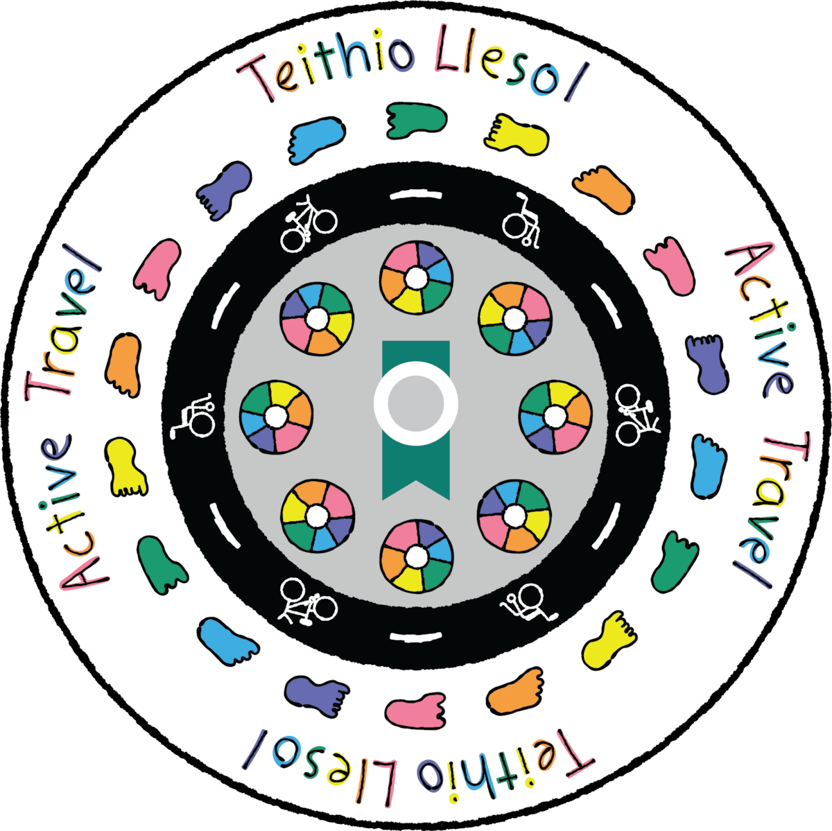 Active Travel logo - Logo Teithio Egnïol