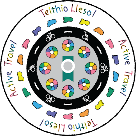 Active Travel logo - Logo Teithio Egnïol