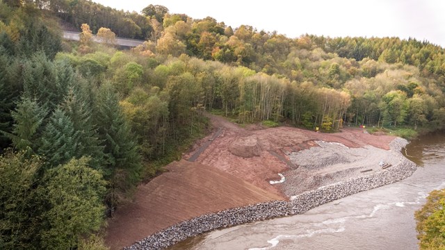 Aerial view of Eden Brows. settle line running above the River Eden....-3