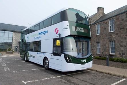 World's first hydrogen double decker bus - photo courtesy of Aberdeen City Council