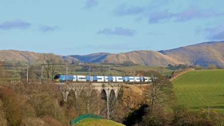 Avanti West Coast passes over Docker Viaduct