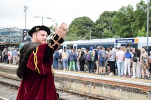Henry waves to SWR customers at Hampton Court