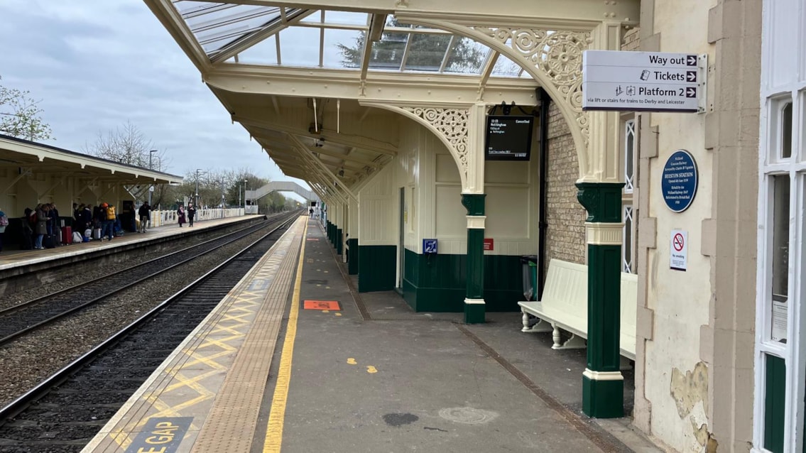 View from under canopy on platform 1