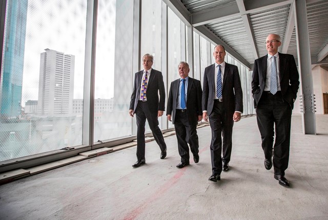 John Lewis handover at Grand Central: (l-r) Jeremy Collins, Sir Albert Bore, Mark Reynolds, David Higgins