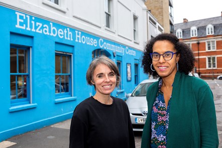 Elizabeth House director Nathalie Renaud, left, with Council Leader Cllr Kaya Comer-Schwartz as the council announces it Warm Community Spaces initiative-5