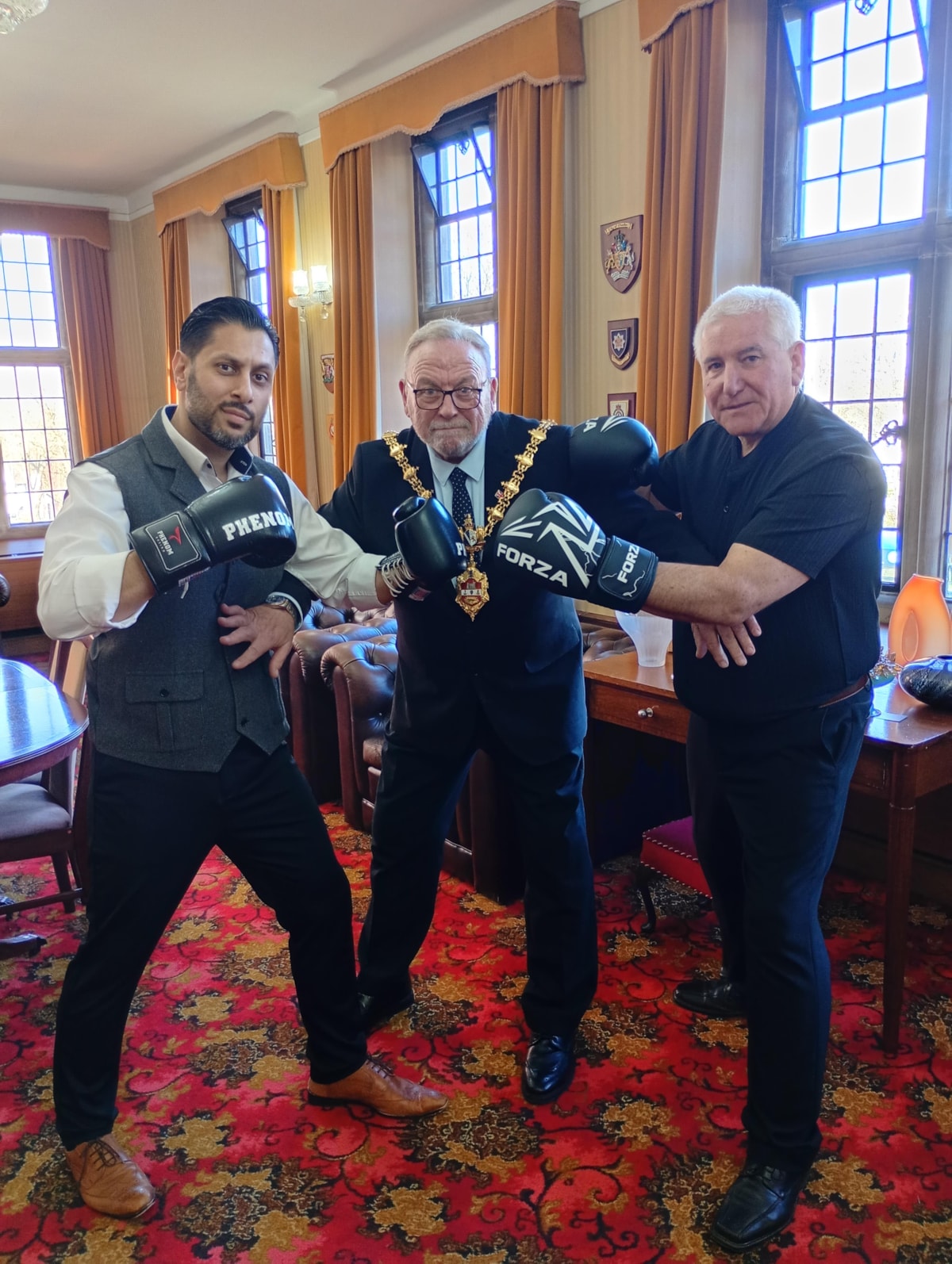 Shaz Salem, Mayor of Dudley and Cllr Patrick Harley