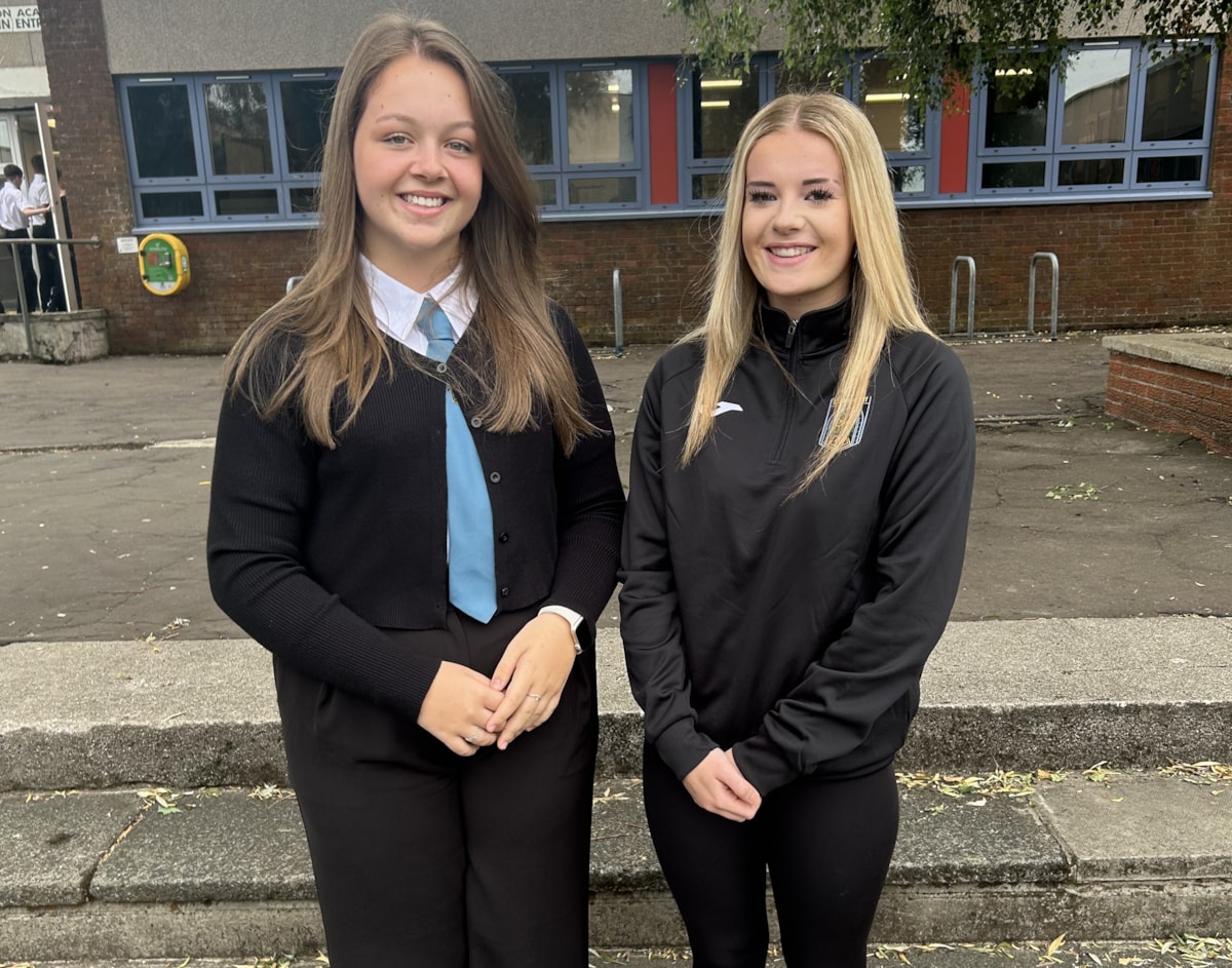 Sophie who achieved 7 A's at Nat5 and Nieve who achieved 5A's at Higher