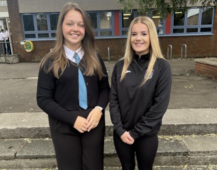 Sophie who achieved 7 A's at Nat5 and Nieve who achieved 5A's at Higher