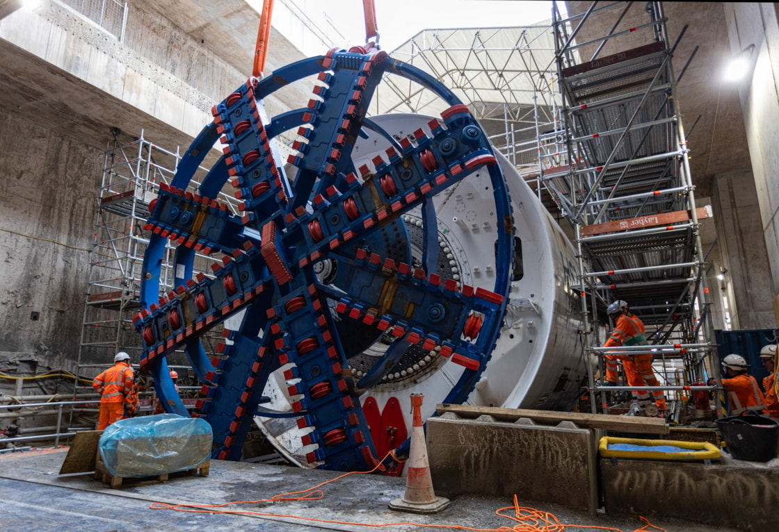 TBM Karen cutterhead being lifted into place OOC