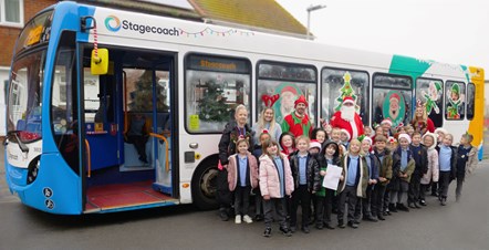 Eastbourne santa bus visit to school (2)