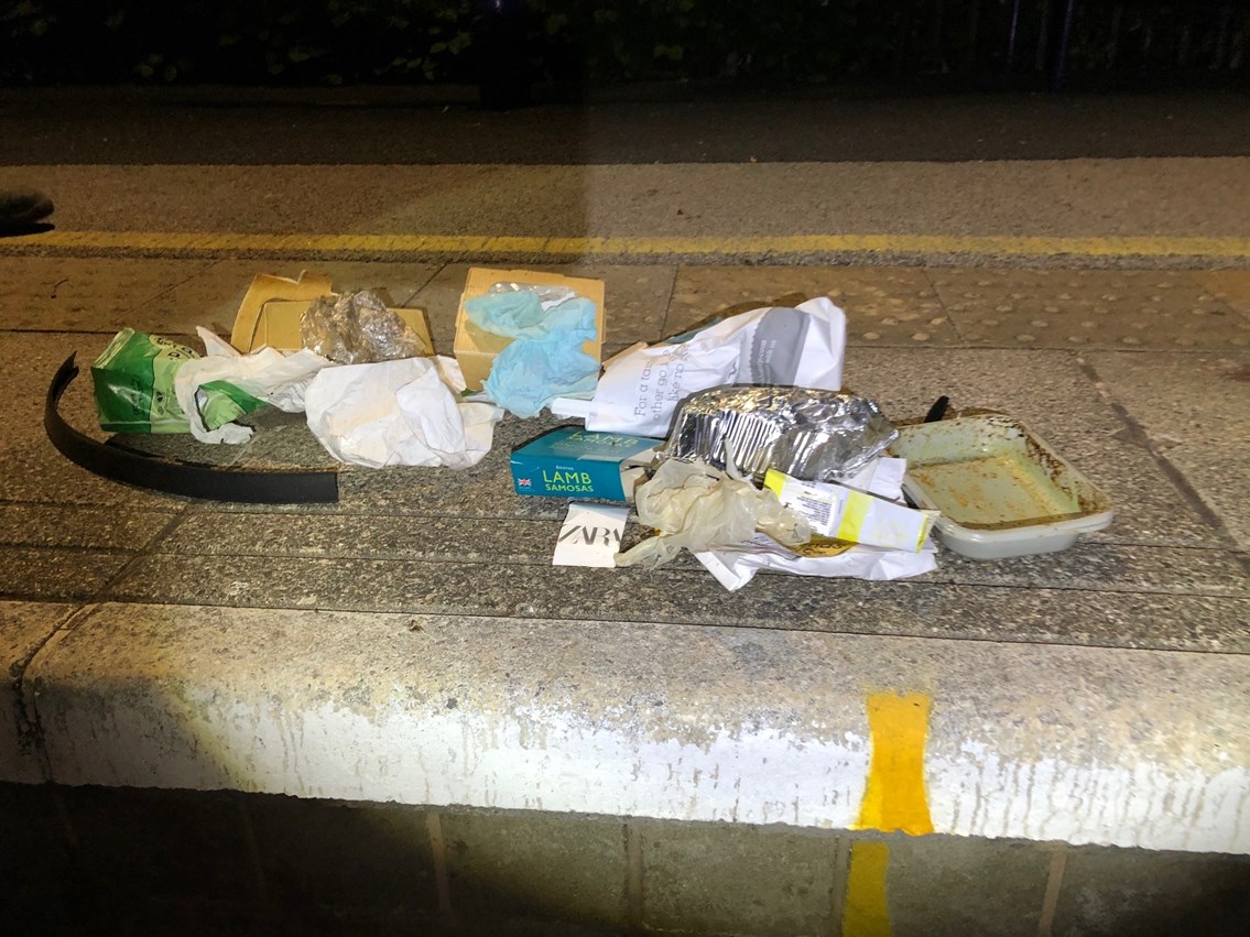 Litter collected from around platform at Windermere Station in July