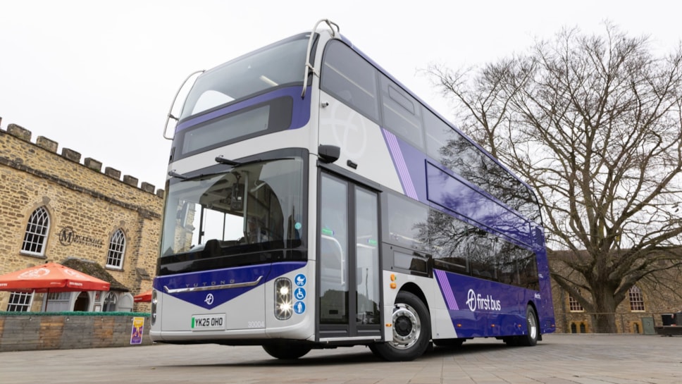 Electric bus in Castle Green, Taunton cropped
