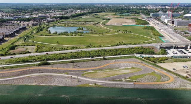 Cambridge South station July 2025 Drone 3