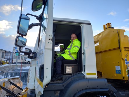 Moray Council Chief Executive, Roddy Burns, joining the ploughing team