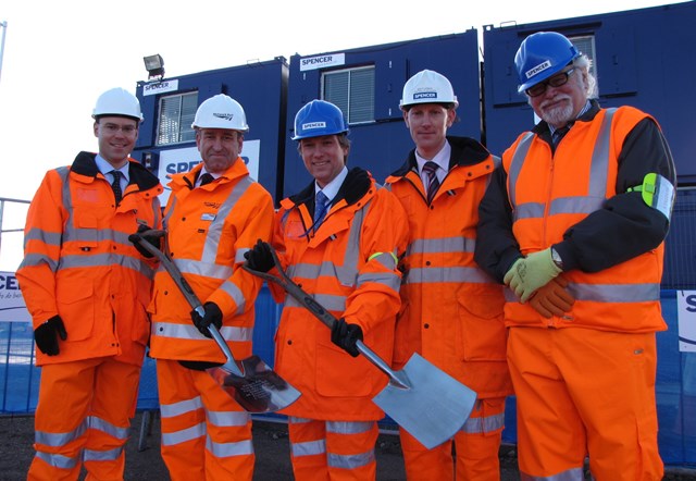 WORK STARTS ON THREE BRIDGES RAIL OPERATING CENTRE: 900 JOBS TO FOLLOW: Work on the new rail operating centre at Three Bridges station has officially started (see notes for picture information).