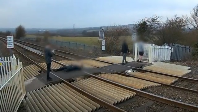 Six-month closure order confirmed amid serious level crossing safety concerns: Wilthorpe 5 - laying down to pose for photos cropped