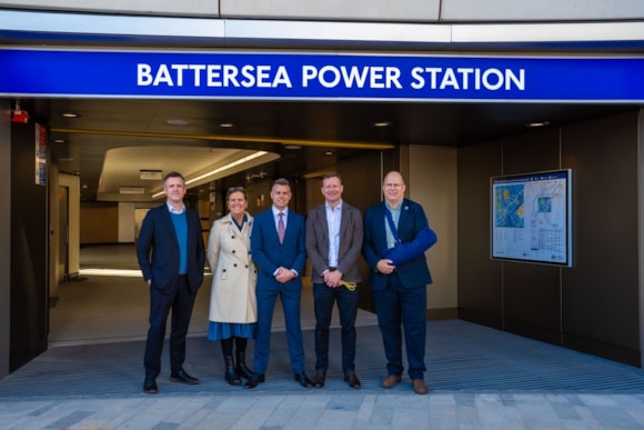 Simon Hogg, Leader of Wandsworth Council, Sarah Banham, Head of Community and Sustainability at BPSDC, Sam Cotton, Interim CEO at BPSDC, Seb Dance, Deputy Mayor and Andy Lord, TfL