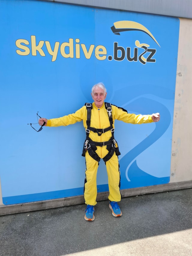 Brian prepared for his skydive