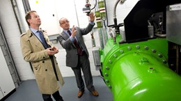 Greg Barker MP is shown around the energy centre by our Contracts Manager, Jack Frost.: Greg Barker MP is shown around the energy centre by our Contracts Manager, Jack Frost.