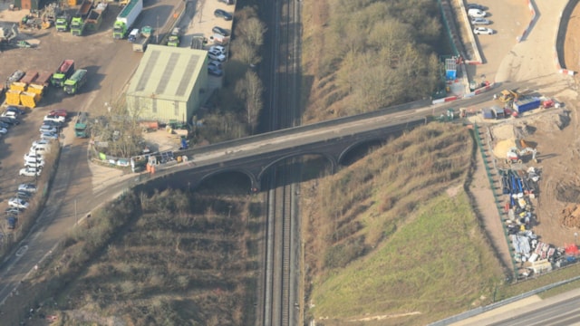 Rail improvement work means major changes to Chiltern Main Line journeys this weekend: Harvil-Road---aerial-view