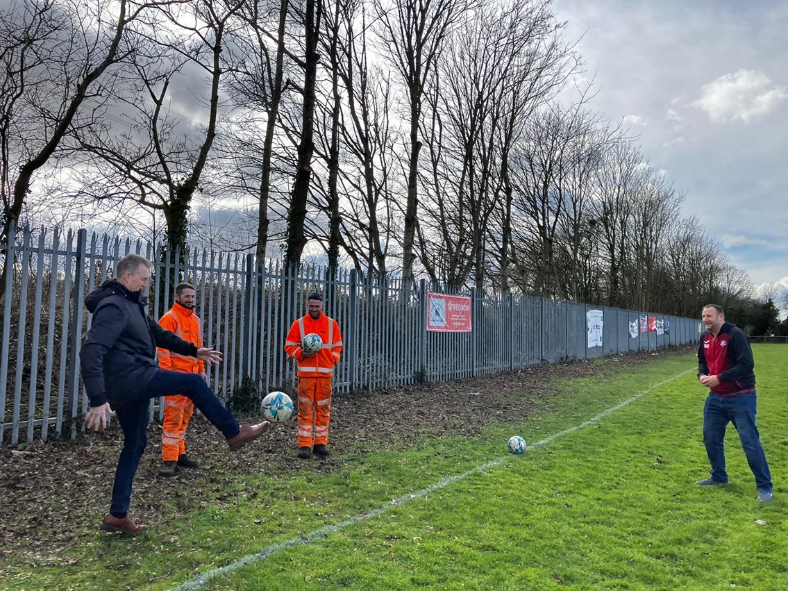 Rt Hon David TC Davies MP with Network Rail and Sudbrook football club 3