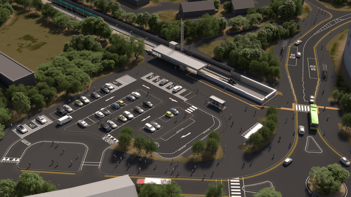 New artist impression of Portishead station- July 2026