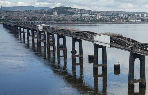 Tay Bridge during refurb, looking north