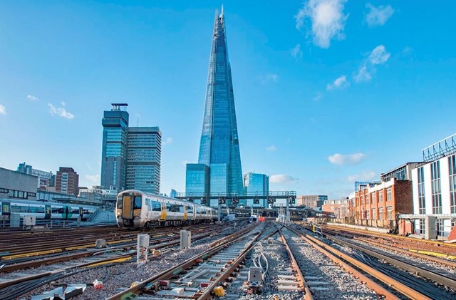 PointsandShard: The new switches and crossings units can be seen on the new tracks approaching London Bridge station and The Shrd