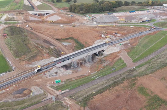 Aerial view of the Fosse Way (B4455) and Offchurch Greenway behind Oct 2025: Aerial view of the Fosse Way (B4455) and Offchurch Greenway behind Oct 2025