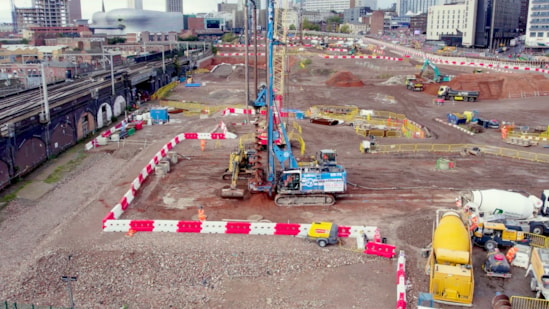 Start of foundation works on the 100,000 square metre station site