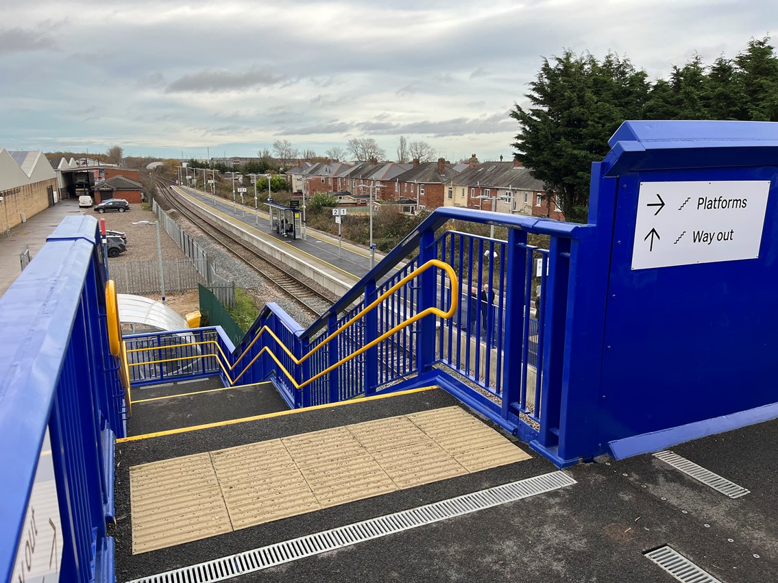 New footbridge at Billingham station, Network Rail
