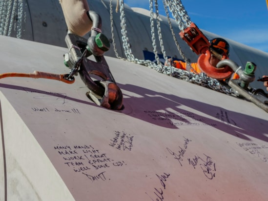 Signature of the tunnel team on the last segment of the Wendover green tunnel October 2026