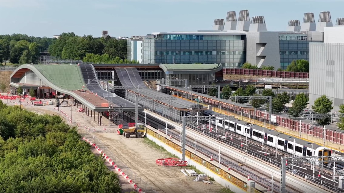 Full train service expected for new Cambridge South station when it opens: Cambridge South station drone image