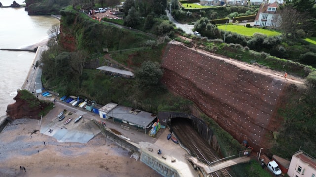 Resilience work above Boat Cove, Dawlish