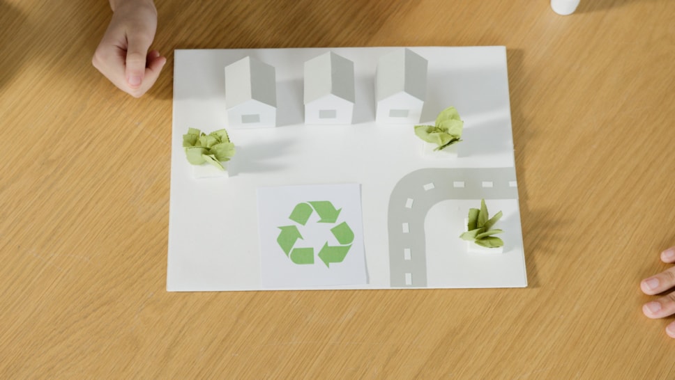 Recycle logo on road map-2