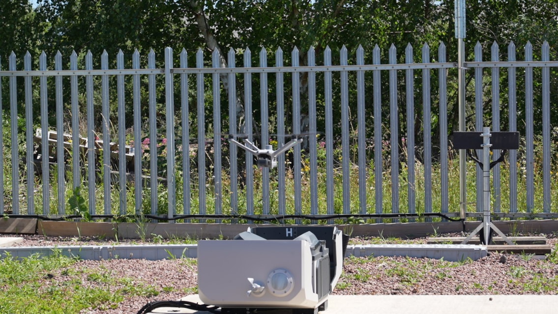 Drone emerging from box